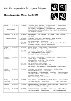 Messdienerplan April 2015 - Pfarreiengemeinschaft Spelle