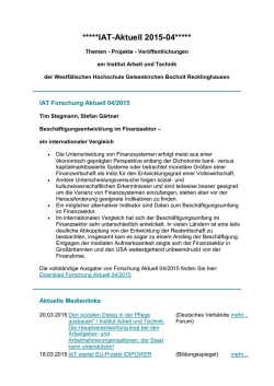 IAT-Aktuell - beim Institut Arbeit und Technik