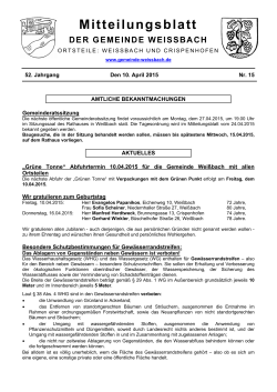 Mitteilungsblatt - Gemeinde Weißbach