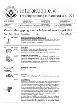 Veranstaltungsprogramm • Informationen April 2015