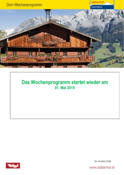 Wochenprogramm Alpbachtal Seenland