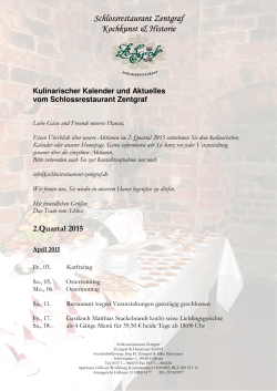 kulinarischer Kalender - Schlossrestaurant Zentgraf