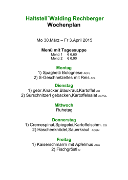 Haltstell`Walding Rechberger Wochenplan