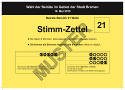 21 Walle - Wahlen im Land Bremen