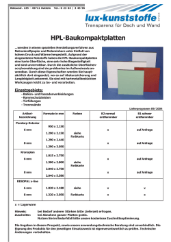 Lieferprogramm - HPL-Baukompaktplatten.pmd