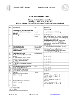 Protokoll FV 23 03 15 - Medizinische Fakultät der Universität Basel