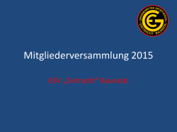 Jahreshauptversammlung 2014