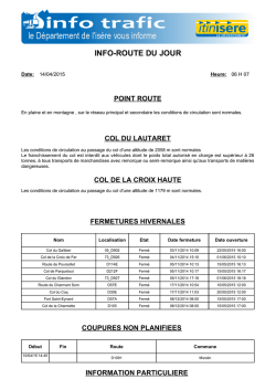 INFO-ROUTE DU JOUR