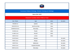 Commission Fédérale d`Arbitrage - Direction Technique de l