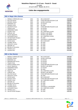 Liste des engagements