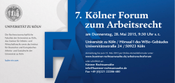 7. Kölner Forum zum Arbeitsrecht