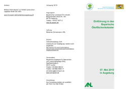 Einführung in das Bayerische Ökoflächenkataster 07. Mai 2015 in