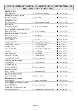 Direction de la R&eacute;glementation Le Pr&eacute;fet de la R&eacute;gion LIMOUSIN