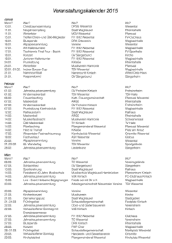 Veranstaltungskalender 2015