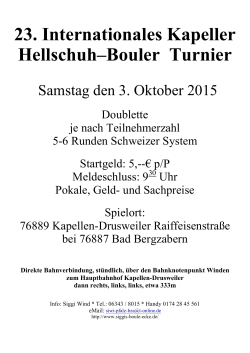 23. internationales Hellschuh Bouler Turnier