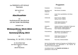 Abschlussfeier Winterprüfung 2014/2015 Sommerprüfung 2015