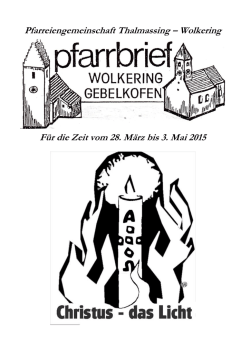 Pfarrbrief Wolkering-Gebelkofen
