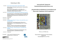 Internationale Tagung der HandschriftenbearbeiterInnen 2015