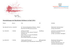 Veranstaltungen im April - Städtische Musikschule Heilbronn