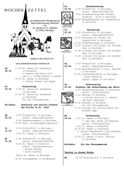 WOCHEN Z E T T E L - Katholische Kirche Northeim