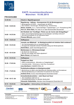 EAFP&ndash;Investmentkonferenz M&uuml;nchen 10.06.2015