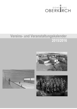 Vereins- und Veranstaltungskalender 2015/2016
