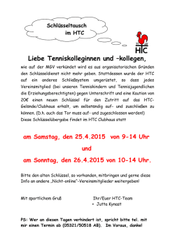 Ihr spielt gern, und nicht nur Tennis