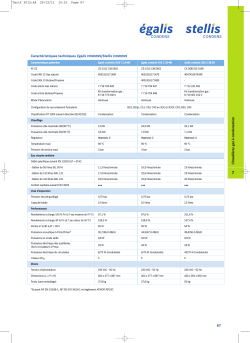 67 Caractéristiques techniques Egalis CONDENS/Stellis CONDENS