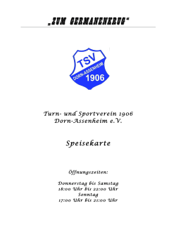zum germanenkrug - TSV 1906 Dorn