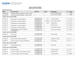 Horaire Session Hiver 2011 - D&eacute;partement des sciences juridiques