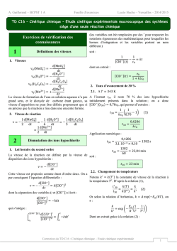 Correction - La physique-chimie en BCPST 1A au lyc&eacute;e Hoche