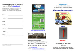 Info-Veranstaltung "Wohlstandsbewusstsein statt Rotstift"