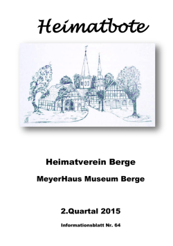 Heimatbote Nr. 64 - 2. Quartal 2015