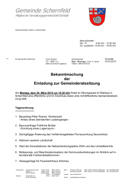 Gemeinderatssitzung - Gemeinde Schernfeld