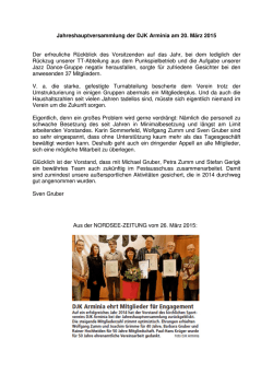 Jahreshauptversammlung 20.03.2015