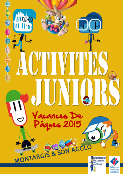 Brochure activité junior Pâques 2015