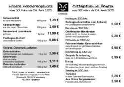 Jeden Tag etwas anderes zum Mittag