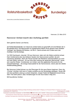 Hannover United macht den Aufstieg perfekt