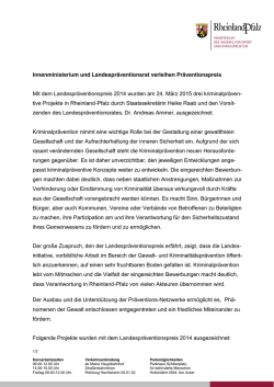 Landespräventionspreis Rheinland-Pfalz 2014 - lokal