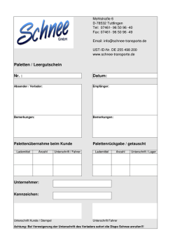 Palettenschein Vorlage Schnee GmbH