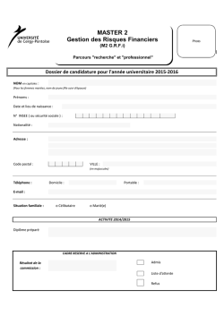 DOSSIER CANDIDATURE GRFI 2015-2016