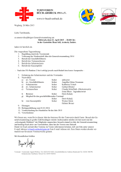 Herzliche Einladung zur Generalversammlung des Turnvereins
