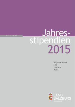 Jahresstipendien 2015