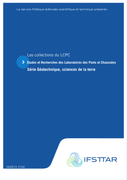 Les collections du LCPC Série Géotechnique, sciences de la terre