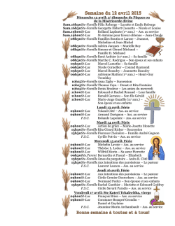 Feuillets de la paroisse St-Joseph