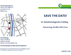 SAVE THE DATE! - Medizinische Universität Graz