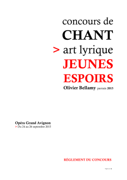 concours de CHANT art lyrique JEUNES ESPOIRS 2015 – Opéra