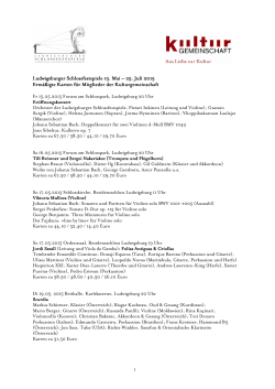 Schlossfestspiele AKTUELL 2015 Datenblatt mit Preisen PDF