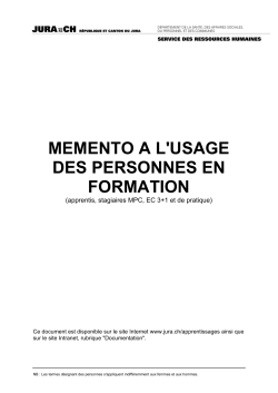 Mémento pour apprentis et stagiaires (PDF, 216 Ko)