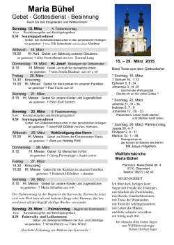 Gottesdienste Maria Bühel - 15. - 29. März (PDF)